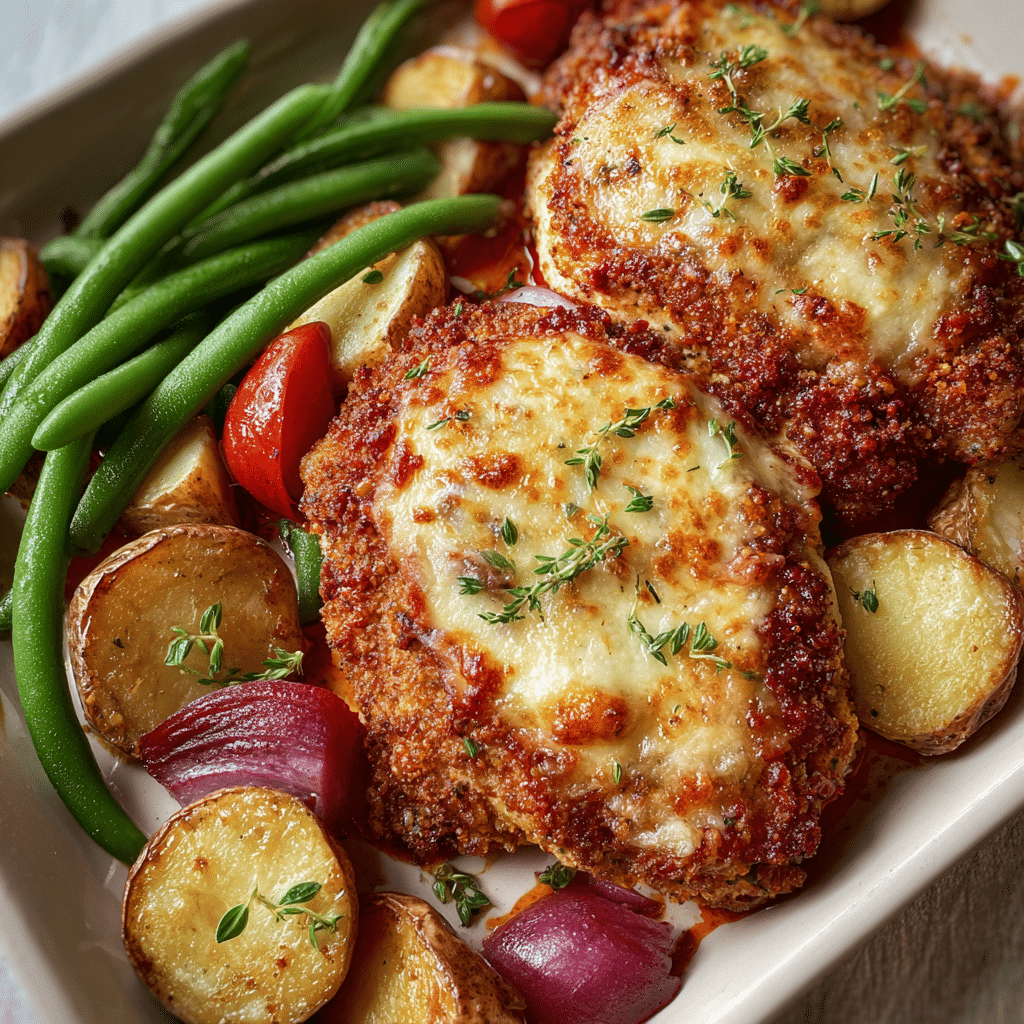 Baked Chicken Parmesan & Veggies