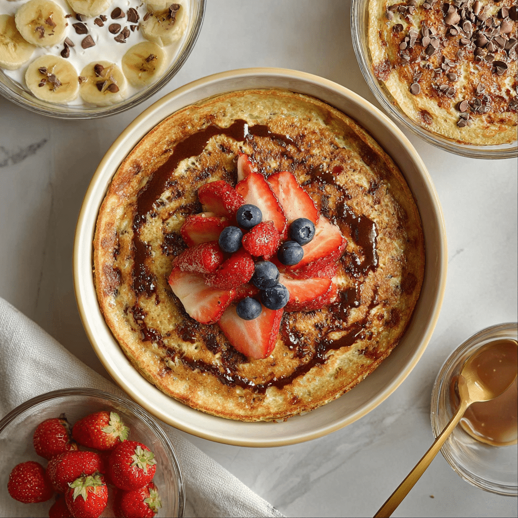 Baked Protein Pancake Bowl