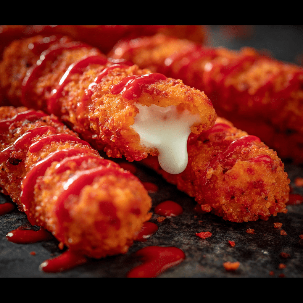 Flamin’ Hot Cheeto Mozzarella Sticks