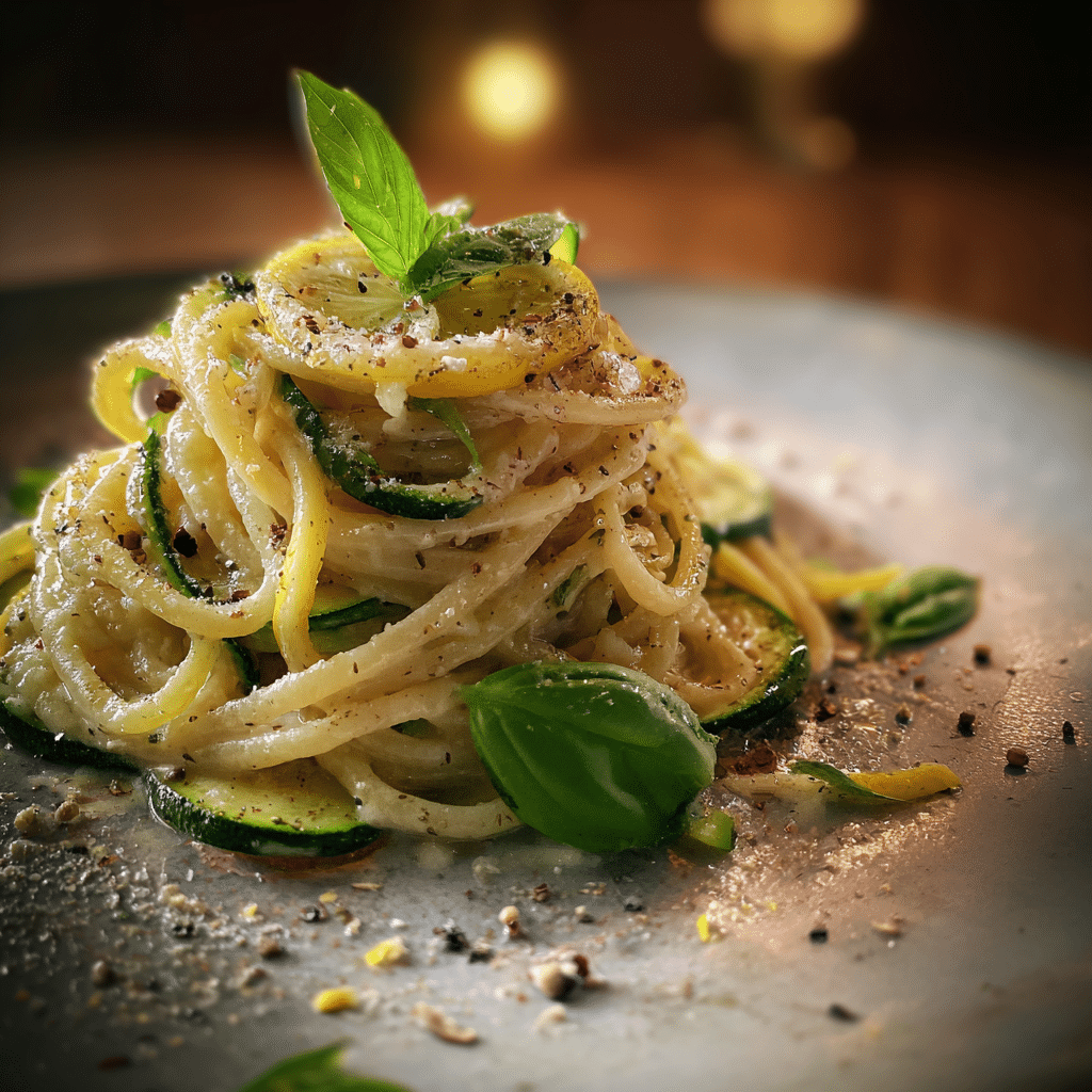 Lemon Basil Zucchini Pasta