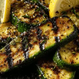 Grilled Lemon Garlic Zucchini