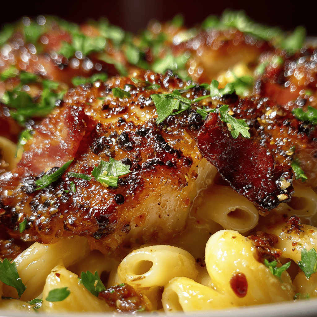 Honey Pepper Chicken Mac with Bacon