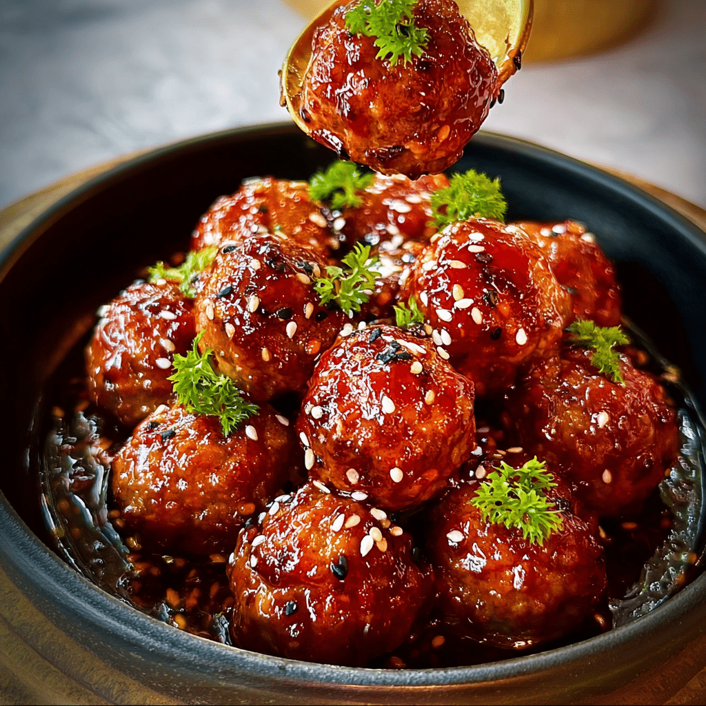 Korean Meatballs with Sweet Glaze