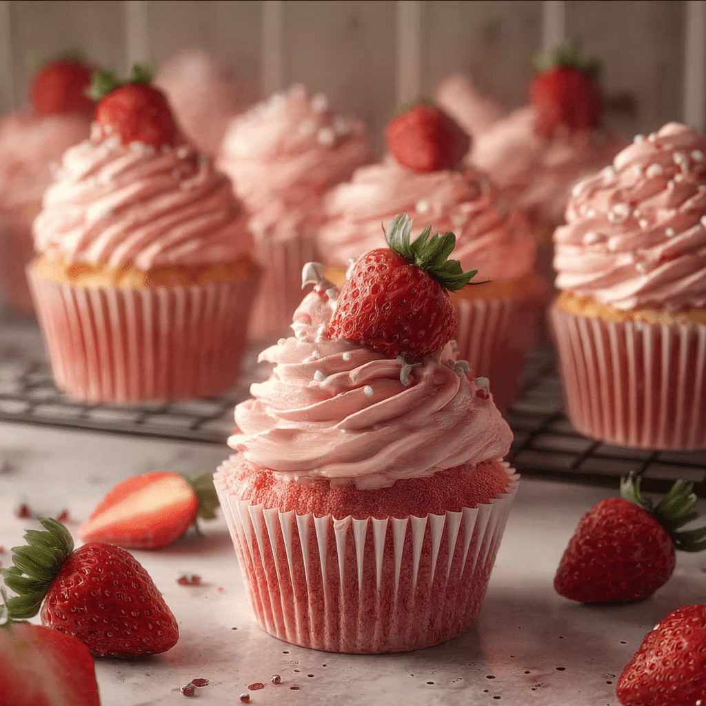 Strawberry Cupcakes with Buttercream