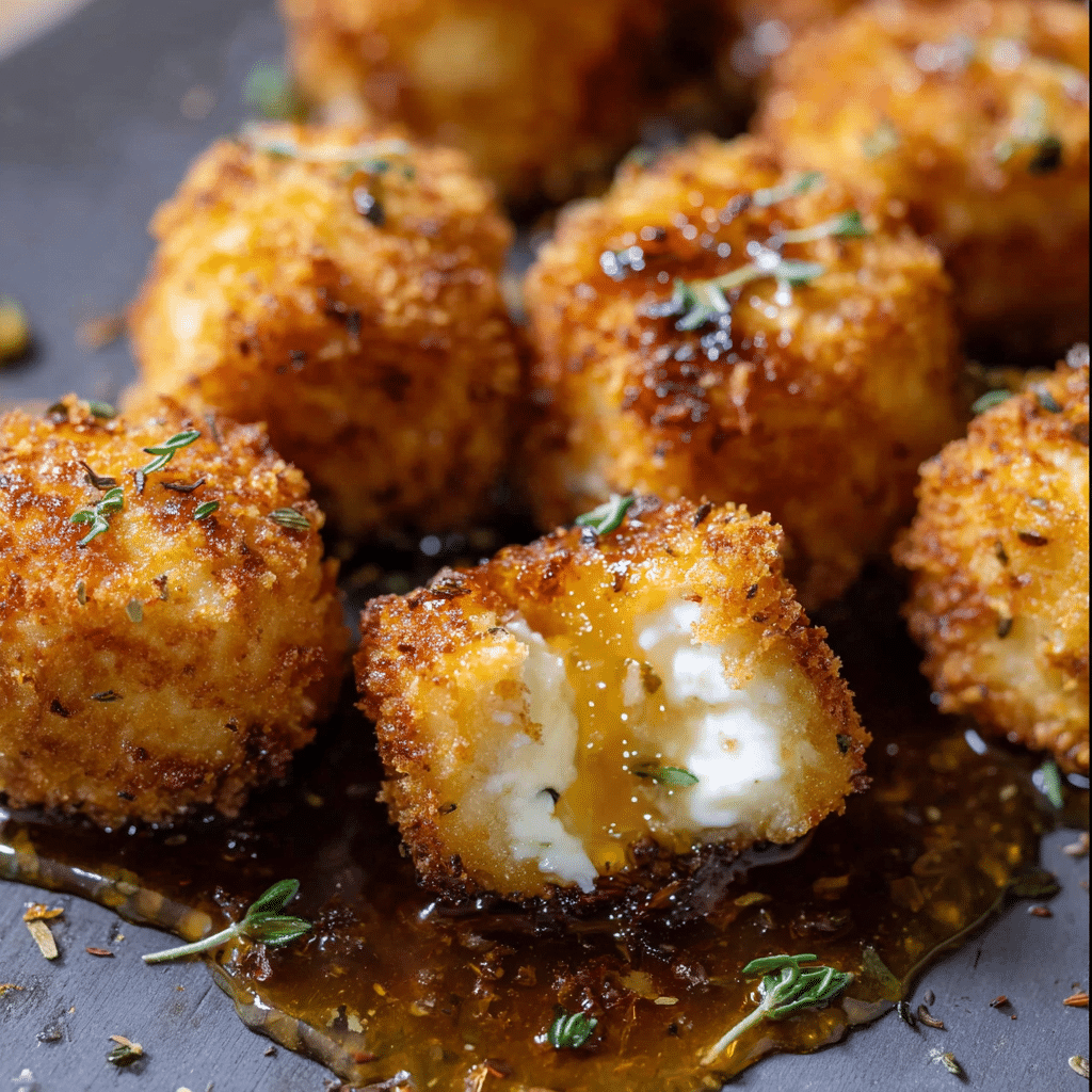Fried Goat Cheese Bites with Honey and Thyme