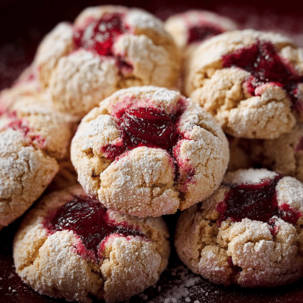 Raspberry Amaretti Cookies with Almond Flour