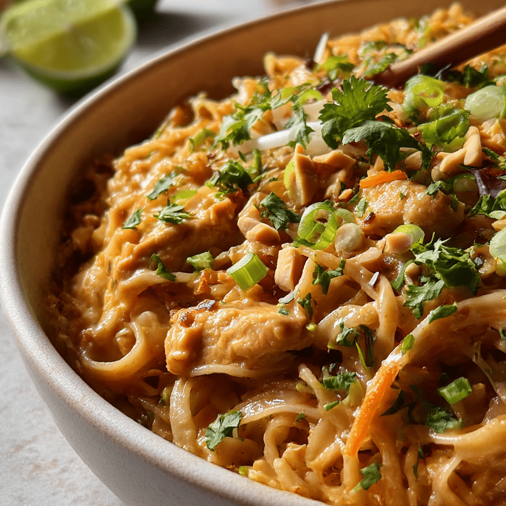 20-Minute Peanut Chicken Pad Thai