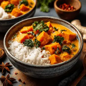 Cozy Vegan Sweet Potato Curry with Coconut Milk