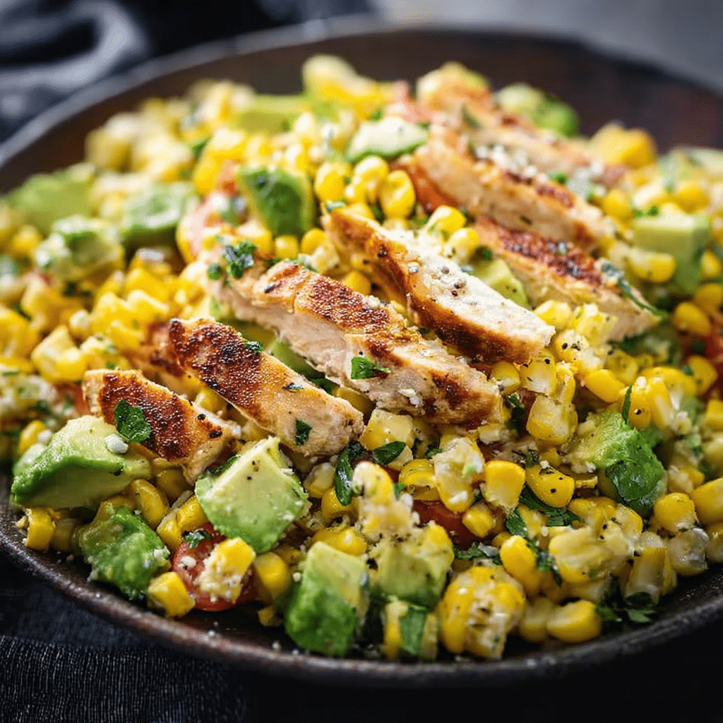 Grilled Chicken and Corn Salad with Avocado