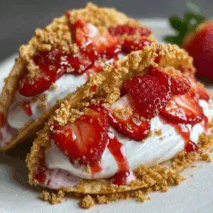 Strawberry Crunch Cheesecake Tacos