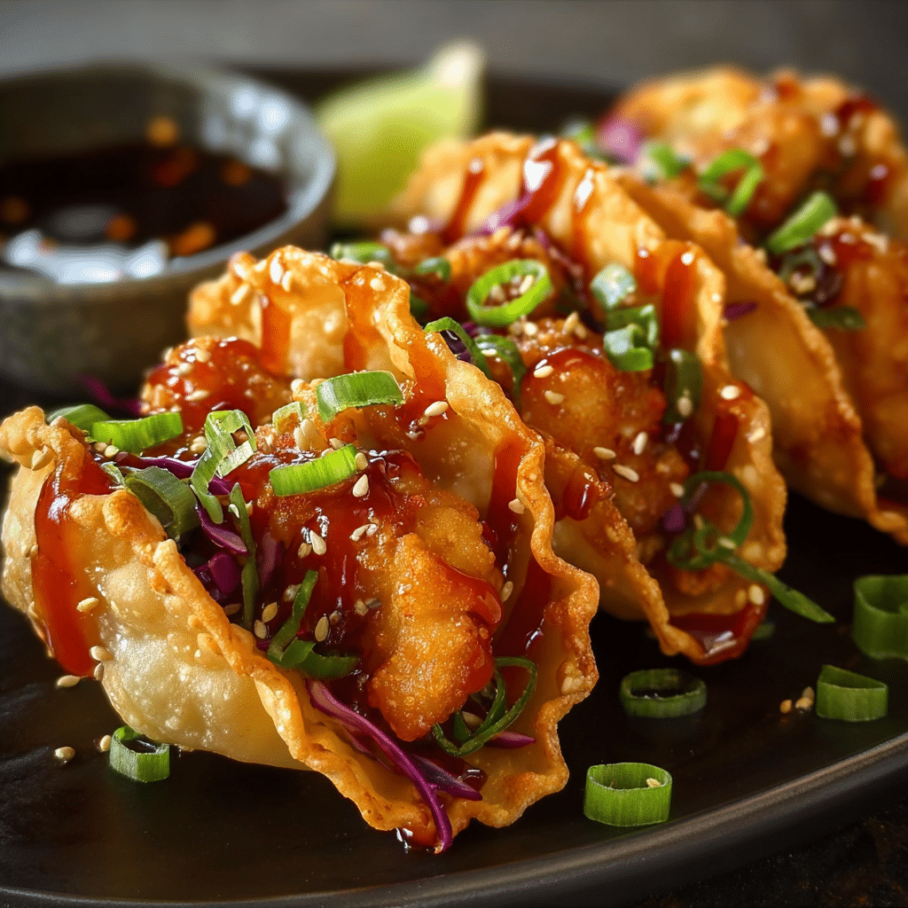 Crispy Chicken Wonton Tacos