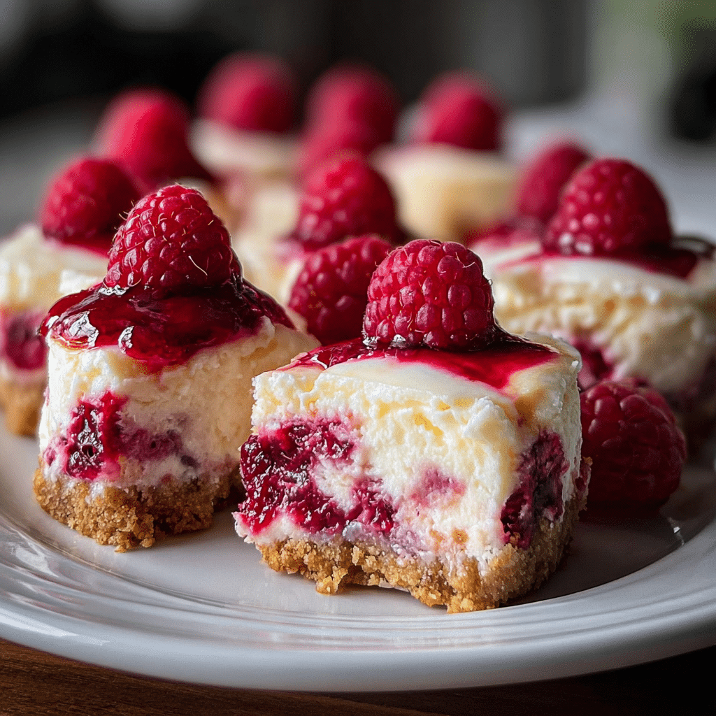 Homemade Raspberry Swirl Cheesecake Bites