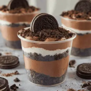 oreo chocolate mousse cups