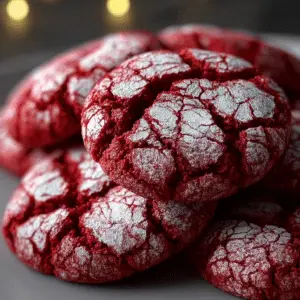 Red Velvet Crinkle Cookies