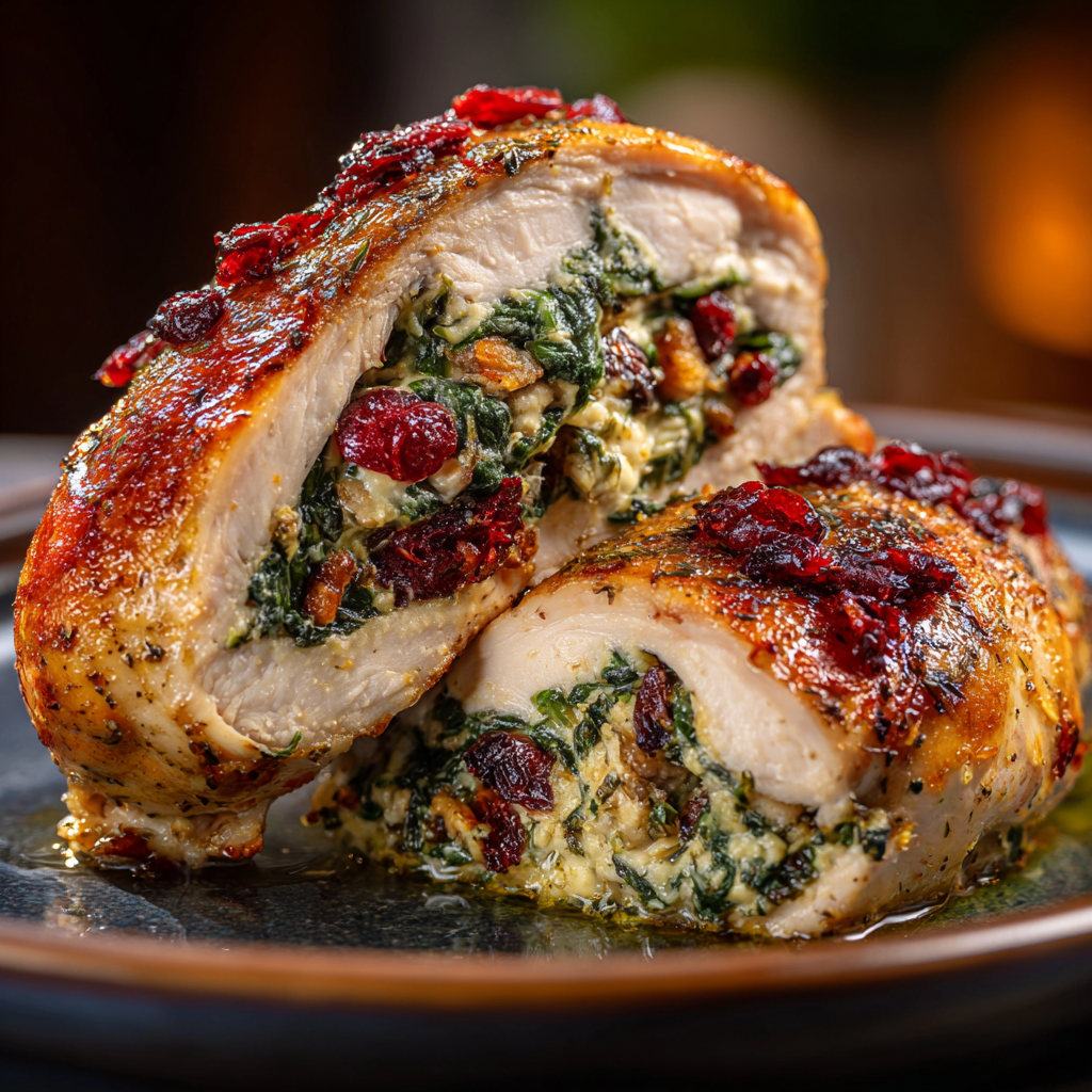 Spinach & Cranberry Stuffed Chicken Breasts - Ellie Kitchen