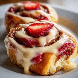 Strawberry Cheesecake Cinnabon Rolls | Delectable Meal